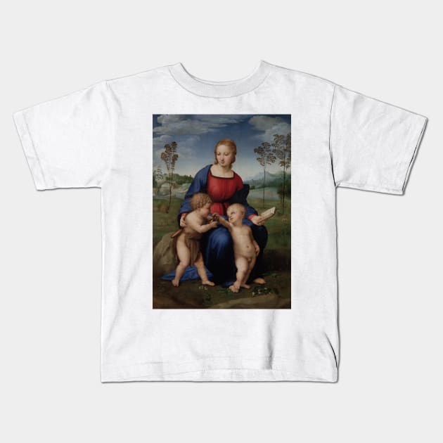 Madonna of the Goldfinch by Raphael Kids T-Shirt by Classic Art Stall